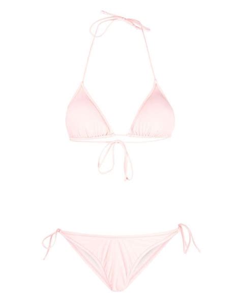 Reina Olga Susan Triangle Bikini Set In Pink Lyst