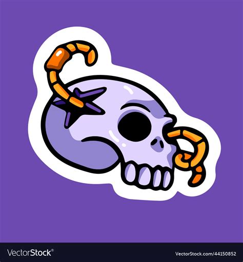 Halloween scary skull with worm inside spooky Vector Image