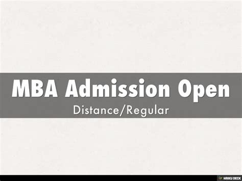 MBA Admission Open | PPT