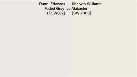 Dunn Edwards Faded Gray DEW382 Vs Sherwin Williams Alabaster SW 7008