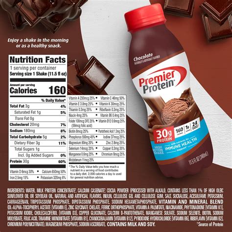 Premier Protein Shake Chocolate 30g Protein 1g Sugar 24 Vitamins Minerals Nutrients To Support