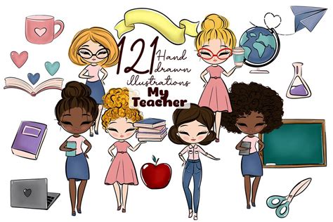 Teachers Day Hand Panted Clipart Back To School Teacher Clipart