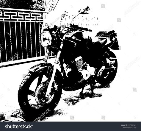 Illustration Motorcycleblack White Illustration Naked Bike Stock Illustration 1535922461