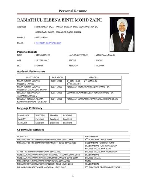 Panduan Menulis Resume Kerja Terbaik Hot Sex Picture