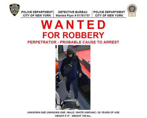 NYPD 110th Precinct On Twitter WANTED For ROBBERY The Below