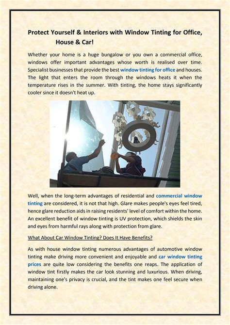 Protect Yourself & Interiors with Window Tinting for Office, House