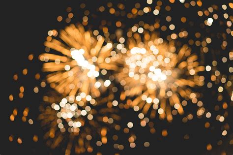 Bokeh Classy Golden Fireworks Lights Background Free Stock Photo | picjumbo