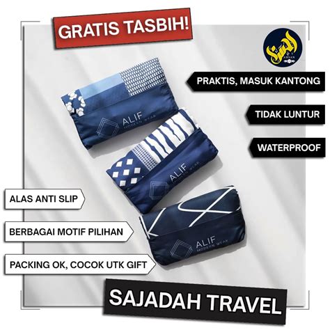 Jual Sajadah Travel Saku Lipat Premium Anti Air Anti Geser Anti