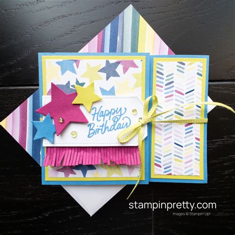 How To Make A Fabulous And Frilly Fun Fold Birthday Card Stampin Pretty