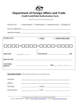 Fillable Online Credit Card Debit Authorisation Form Fax Email Print