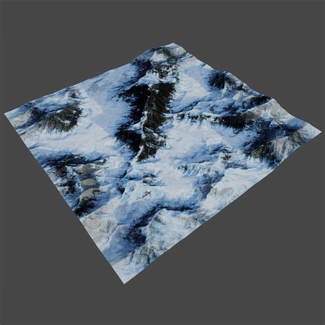 Snow Rock Mountains Landscape Tileble Terrains Models Blenderkit