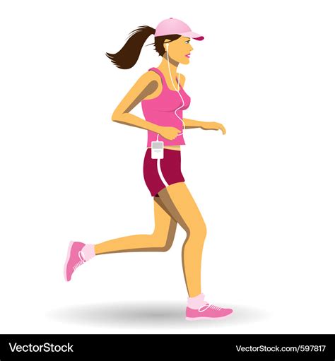 Woman Jogging Royalty Free Vector Image Vectorstock