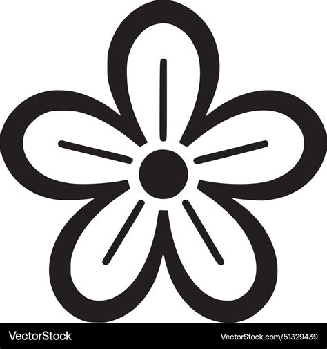 Daisy - black and white Royalty Free Vector Image