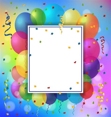 Free Vector Greeting Card Balloons And Frame