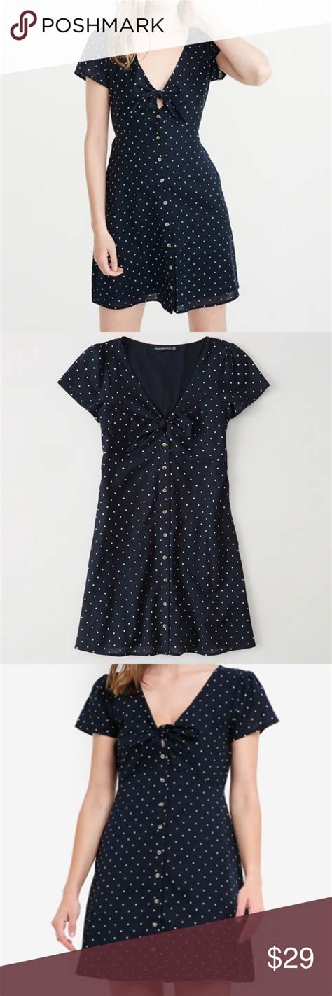 Nwt Abercrombie Tall Knot Front Polka Dot Dress Polka Dot Dress