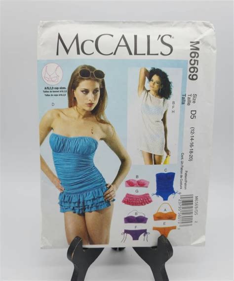 Mccall S Bikini Bathing Suit With Cover Up Pattern Etsy