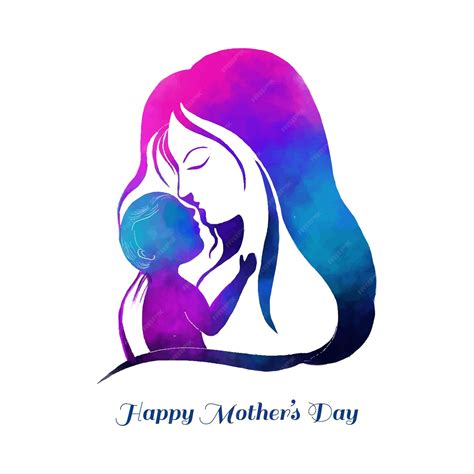 Free Vector Hand Draw Happy Mothers Day Mom And Child Love Card