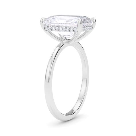 Radiant Cut Hidden Halo Diamond Ring