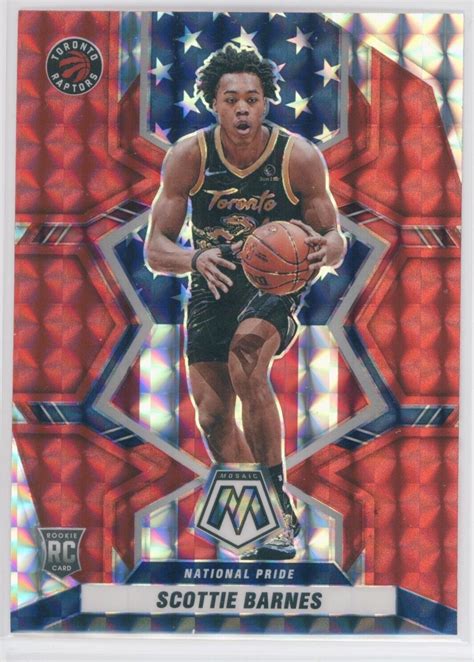 SCOTTIE BARNES 2021 22 MOSAIC ROOKIE RED NATIONAL PRIDE MOSAIC PRIZM