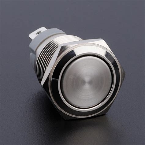 New Arrival Latching 2pins High Current Metal 16mm Push Button 15A