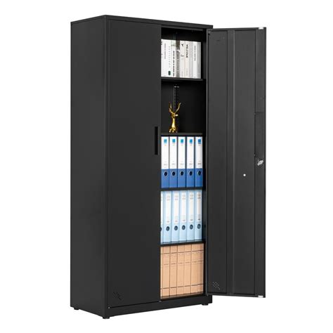 Have a question about Black Metal Storage Cabinet with 2-Doors and 4 ...