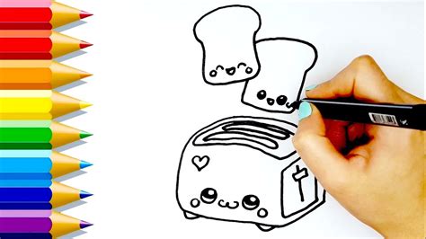 How To Draw A Toaster Kawaii 💛 टोस्टर ड्रा कैसे करें Youtube