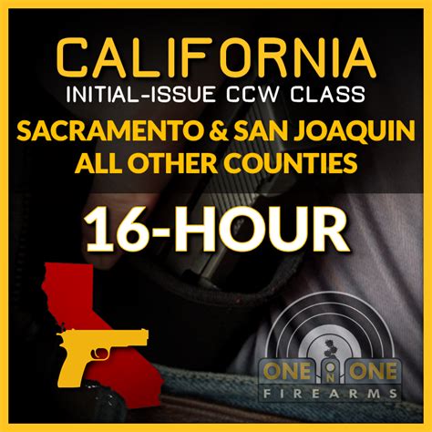 CA CCW 16-HOUR INITIAL CLASSES | Book a Training Class Now | ONE on ONE Firearms Training