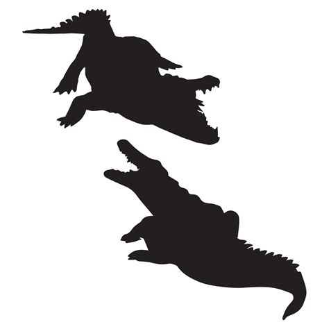 Crocodile silhouette art 7490919 Vector Art at Vecteezy