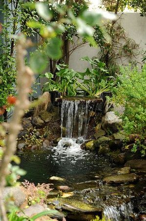 Garden waterfall, Garden pond design, Pond waterfall