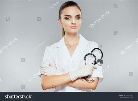 Beautiful Nurse Nude Make Wearing White Stock Photo 530357587 Shutterstock