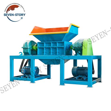 Double Shaft Steel Scrap Wire Cars Tire Metal Shredders Plastic Crusher