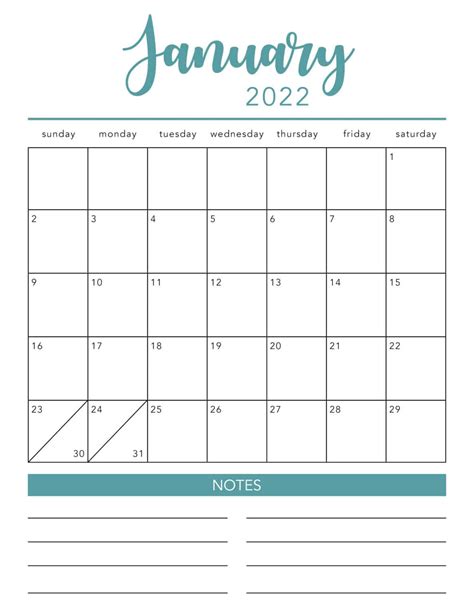 FREE 2022 Printable Calendar Template (2 colors!) - I Heart Naptime