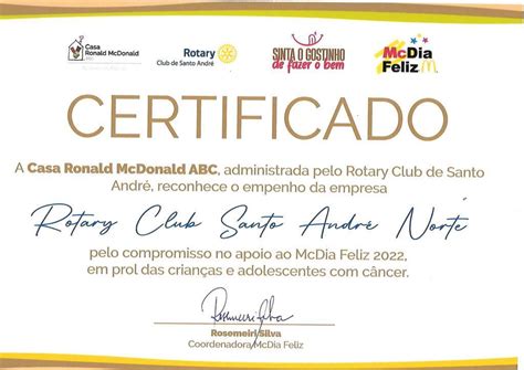 Rcsan Parceira Bronze Do Mc Dia Feliz Rotary Club De Santo Andr