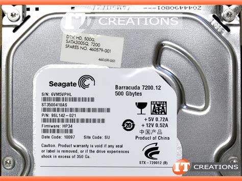ST3500418AS SEAGATE 500GB 7.2K RPM SATA 3.5 INCH HARD DRIVE