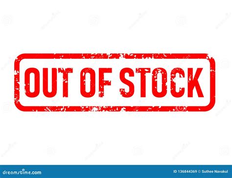 Out Of Stock Stamp Red Rubber Stamp On White Backgroundout Of Stock