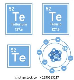 Icono Azul Del Elemento Telurio De Ilustraci N De Stock