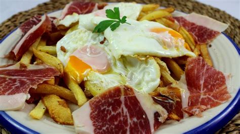 Huevo Rotos Con Patatas Fritas Y Jamon ESPECTACULARES YouTube