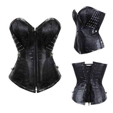 FAKKDUK Women S Lace Up Boned Overbust Corset Bustier Lingerie Bodyshaper Top Corsets For Women