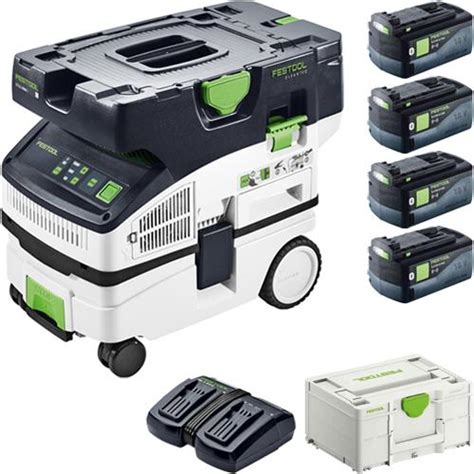 Festool Ctlc Mini 18v 10l L Class Dust Extractor 4x 5ah Bluetooth