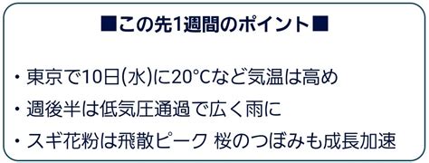 「週間天気気温が高めの一週間、週後半は広範囲で雨☔」 めだかアイデアマラソンのブログ