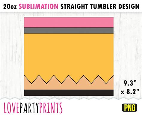 Pencil Tumbler Template Svg Dxf Png Pdf Oz Skinny Etsy Australia