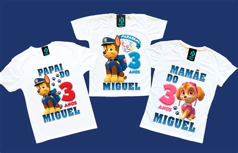 Kit Camisetas Patrulha Canina Chase Moon Side Store