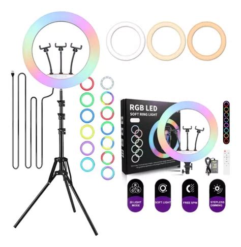 Moldura de controle remoto de tripé profissional LED RGB Light Ring de