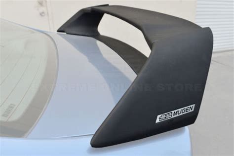 Mugen Rr Style Rear Trunk Wing Spoiler Black Emblem Pair For