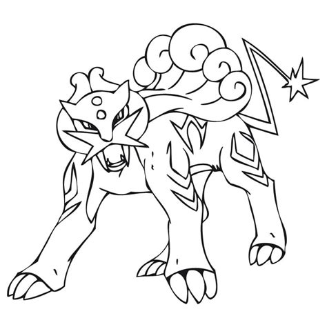 Printable Coloring Pages Raikou Pokemon Ready For Download