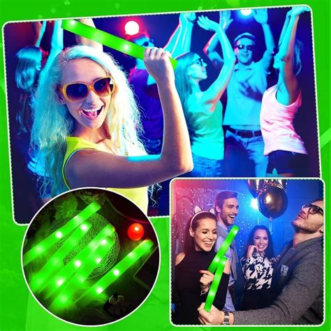 1pcs Led Glow Sticks Light Up Foam Stick 3 Modes Glow In The Dark Foam