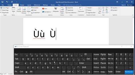 How To Type Letter U With Grave Accent In Word Youtube