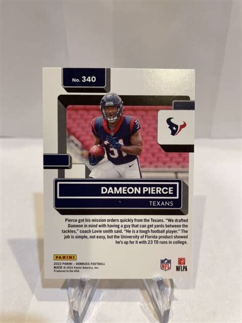 2022 Panini Donruss Rated Rookie Press Proof Blue 340 Dameon Pierce