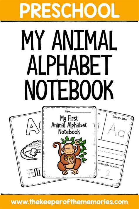 My First Animal Alphabet Preschool Worksheets