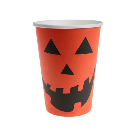 10 Gobelets Citrouille Halloween Carton Achat Gobelets Halloween Deco